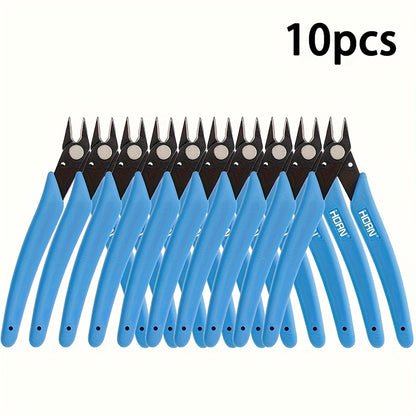 5/10pcs 5-Inch Wire Cutters Set Of 10 - Precision Flush Cutter Pliers, Durable Steel, Rust-Resistant, Micro Side Cutting Nippers For Electronics, Zip Ties, Crafts, Model Kits