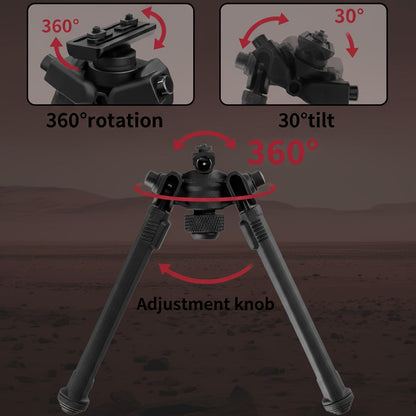 M-LOK Bipod Lightweight Aluminum Alloy Foldable Adjustable Rifle Bipod for Hunting Shooting AR15 M4 Tactical Rifle Non-Slip Rubber Feet Quick Release Black Flat Dark Earth