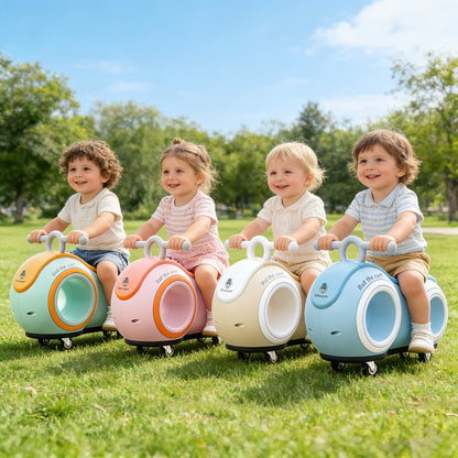 Anti-Tip Baby Walker with Music & Lights 4-Wheel Toddler Learning Walker 220 lb Widened Stable Base Indoor Outdoor Birthday Gift Boys Girls Ages 1+ Beige Pink Green Blue