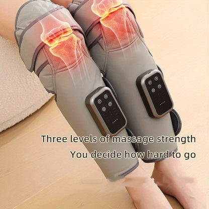 Knee Massager with Heat – Electric Air Compression Knee Wrap, 3 Heating Levels & 3 Massage Modes, USB Rechargeable Cordless Knee Brace Massager for Arthritis, Joint Pain Relief & Muscle Recovery