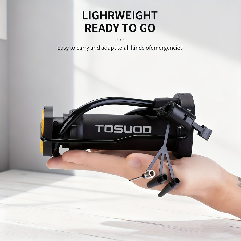 TOSUOD Foot Pump Bicycle Household Universal High Pressure Inflator Electric Battery Car Motorcycle Basketball Portable Inflator Automatic Rebound