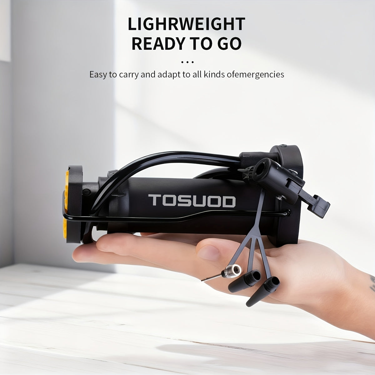 TOSUOD Foot Pump Bicycle Household Universal High Pressure Inflator Electric Battery Car Motorcycle Basketball Portable Inflator Automatic Rebound