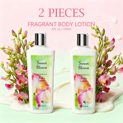 Moisturizing Body Lotion 2 Pack Floral Scents - Vitamin C Glycerin Hydrating Skin Lotion for Dry Sensitive Skin Lavender Sweet Bloom Coconut Lime Radiant Smooth Skin Women Daily Body Care