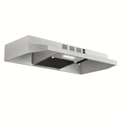 Range Hood 30 Inch Under Cabinet | Ducted & Ductless Convertible Kitchen Vent Hood with LED Light & 2-Speed Exhaust Fan, Stainless Steel – Black, White & Silver, Easy Install