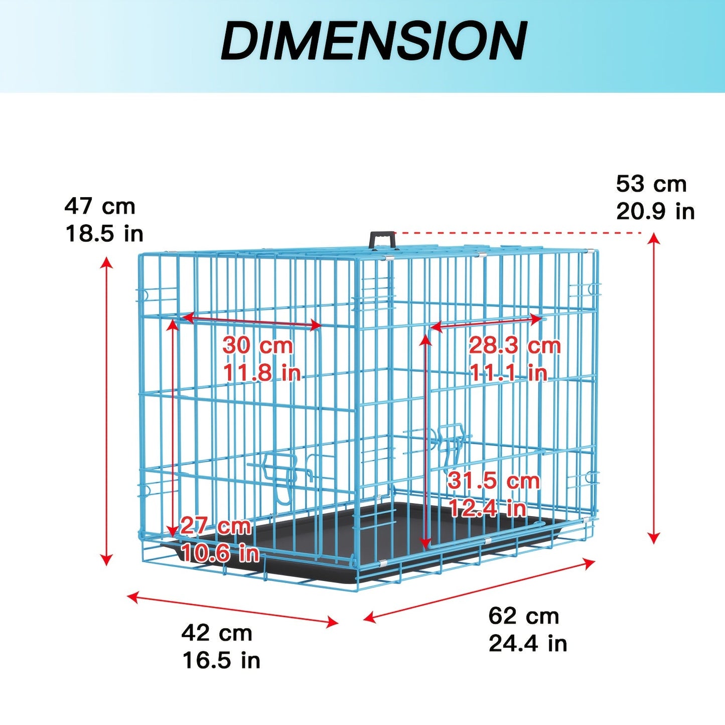 Dog Crate Foldable Metal Wire Dog Cage with Divider Panel & Leak-Proof Tray – Indoor Outdoor Dog Kennel for Small Medium Dogs, Rabbits & Small Animals, Multiple Sizes & Colors