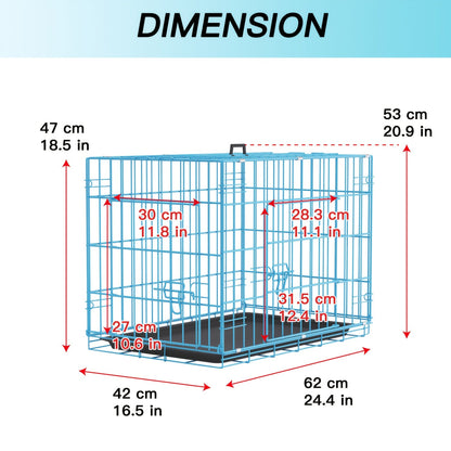 Dog Crate Foldable Metal Wire Dog Cage with Divider Panel & Leak-Proof Tray – Indoor Outdoor Dog Kennel for Small Medium Dogs, Rabbits & Small Animals, Multiple Sizes & Colors