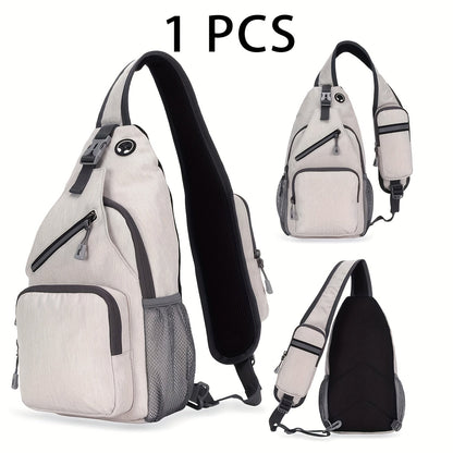 Crossbody Bag for Women & Men, Large Capacity Single Shoulder Bag with Zipper, Lightweight Multi-Pocket Design, Casual Sling Bag for Travel, Hiking, Work & Daily Use – Multiple Colors Available