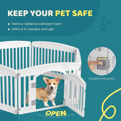 Foldable Dog Playpen & Indoor Outdoor Pet Fence – Portable, Easy to Clean, 4-Panel & 6-Panel, White & Black