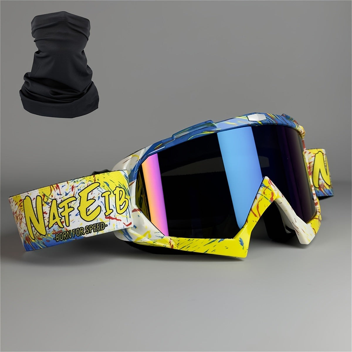 Ski Goggles with Headband – Mirror Coating Polycarbonate Lens, TPU Frame, Adjustable Thick Foam Pad, Anti-Fog Snow Goggles for Adults, 30+ Color Options for Skiing & Snowboarding