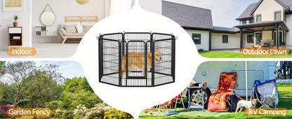 Dog Playpen Heavy Duty Foldable - 8 & 16 Panel Pet Exercise Pen for Large Medium Small Dogs, Portable Indoor Outdoor Puppy Pen for Yard Garden Camping RV, 24"/32"/40" Panel Height
