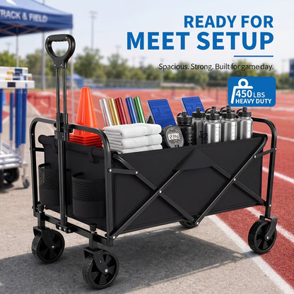 Heavy-Duty Folding Utility Cart 450LBS Iron Frame 800D Oxford No Assembly