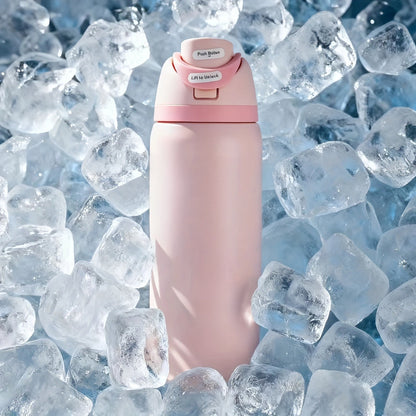 32oz Insulated Water Bottle with Straw - 304 Stainless Steel Vacuum Flask Keeps Cold 24H Hot 12H, Large Capacity Leak-Proof Sports Bottle for Gym, Camping, Office & Outdoor Adventures