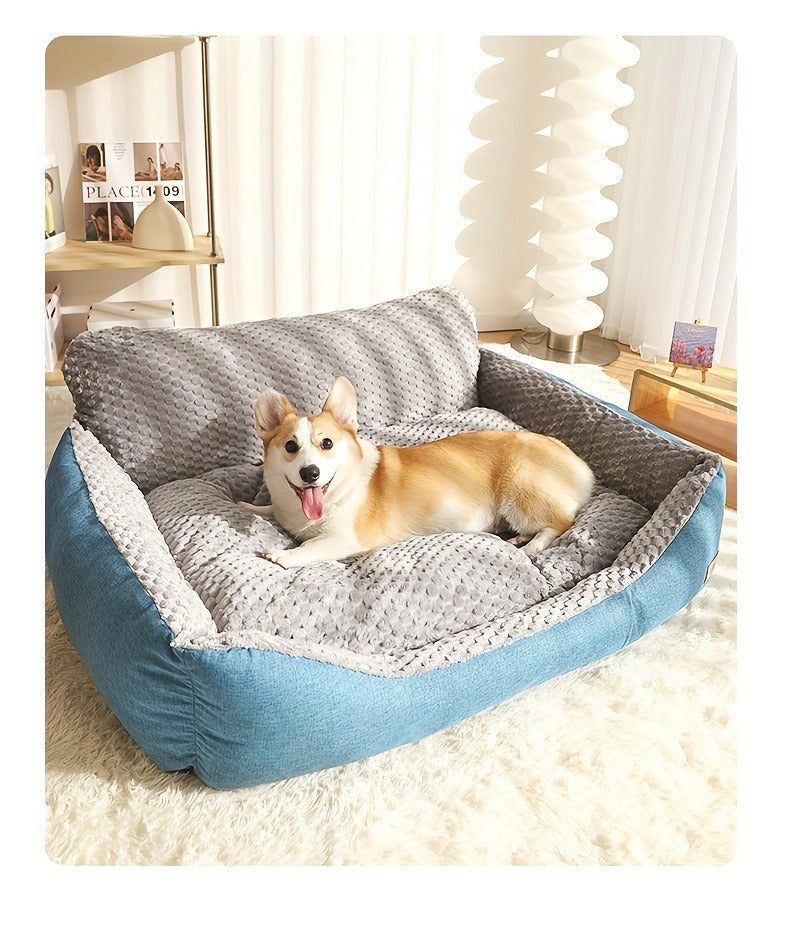 Orthopedic Dog Bed Luxury Extra Large Fluffy Winter Warm Pet Couch, Cat Sofa Kennel Cushion Pad for Small Medium Large Dogs Cats up to 110LB, 4 Sizes S to XL, Includes Cat Teaser Toy