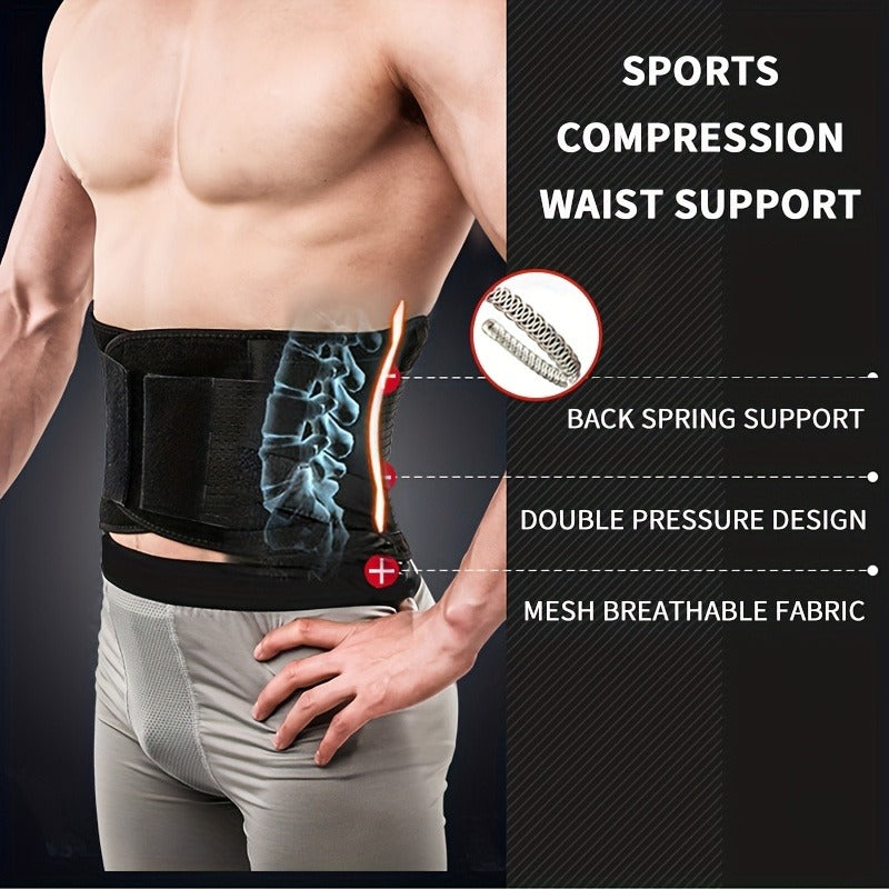 Weightlifting Belt for Men Women - Adjustable Gym Waist Support Belt with Hook-and-Loop Closure, Breathable Polyester Back Brace for Powerlifting, Deadlifts & Fitness Training, S/M/L