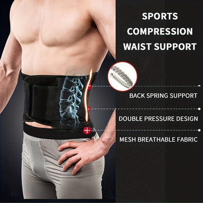 Weightlifting Belt for Men Women - Adjustable Gym Waist Support Belt with Hook-and-Loop Closure, Breathable Polyester Back Brace for Powerlifting, Deadlifts & Fitness Training, S/M/L