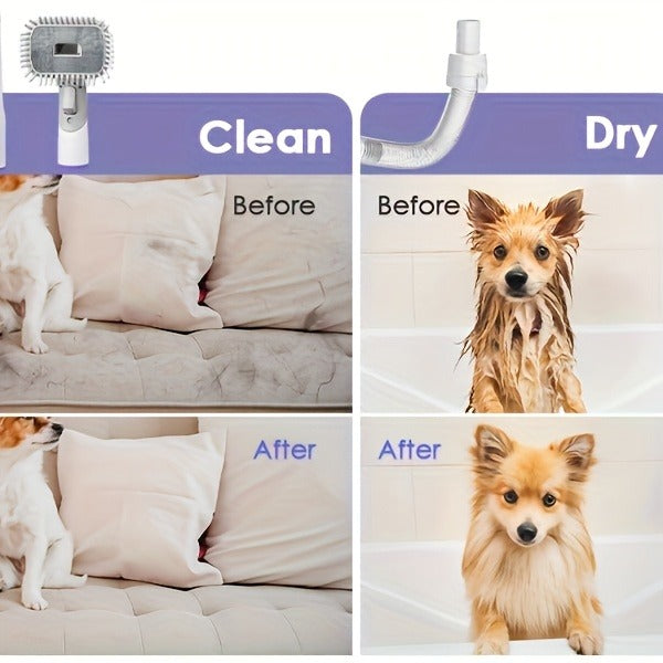 Pet Grooming Vacuum Kit 8-in-1 with 12000Pa Suction – Dog & Cat Hair Vacuum for Shedding, 6 Grooming Tools, 74oz Dust Cup, Low Noise, 3 Suction Levels, No Battery Required