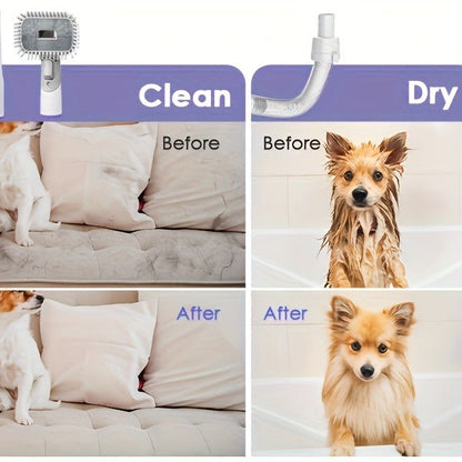 Pet Grooming Vacuum Kit 8-in-1 with 12000Pa Suction – Dog & Cat Hair Vacuum for Shedding, 6 Grooming Tools, 74oz Dust Cup, Low Noise, 3 Suction Levels, No Battery Required