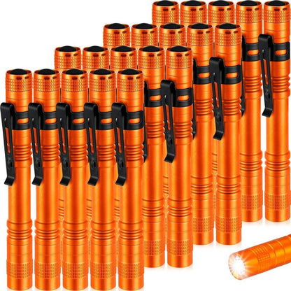 Pen Light Flashlights Bulk Pack with Clip - Mini Slim LED Pocket Torch for Camping, Outdoor, Home & Emergency Use, 5/10/20pcs (Batteries Not Included)