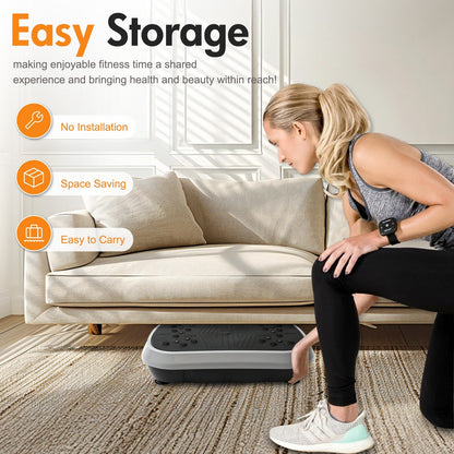 Vibration Plate Exercise Machine 120 Speed Levels – 5 Resistance Bands, LCD Display, Remote Control, 3 Workout Programs – Full Body Shaker for Weight Loss & Fat Burning, Women & Men