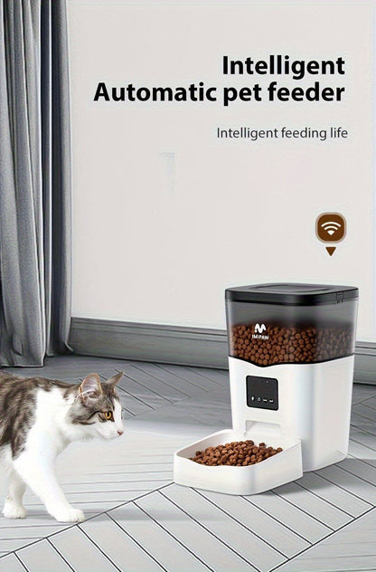 Smart WiFi Automatic Pet Feeder 101oz - App Control, Up to 10 Meals Per Day, HD Camera Option with 2.4G & 5G, Voice Assistant Compatible, USB Powered, Remote Monitoring for Cats & Dogs, IMIPAW