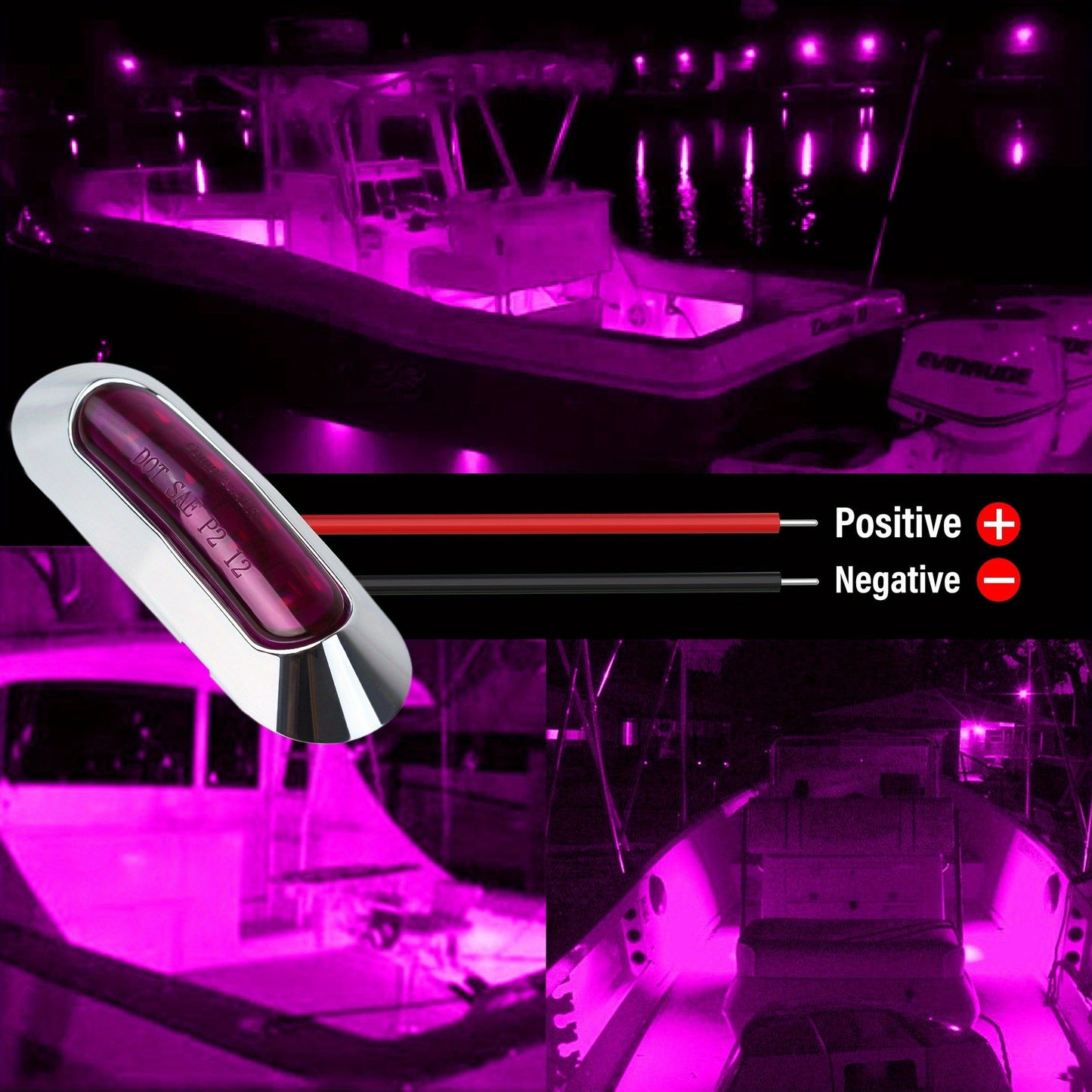 Marine LED Navigation Lights Set of 20 – Stern Circular Deck & Onboard Boat Lights for Yachts & Boats | Low Frequency, No Battery Required, Multi-Color Options