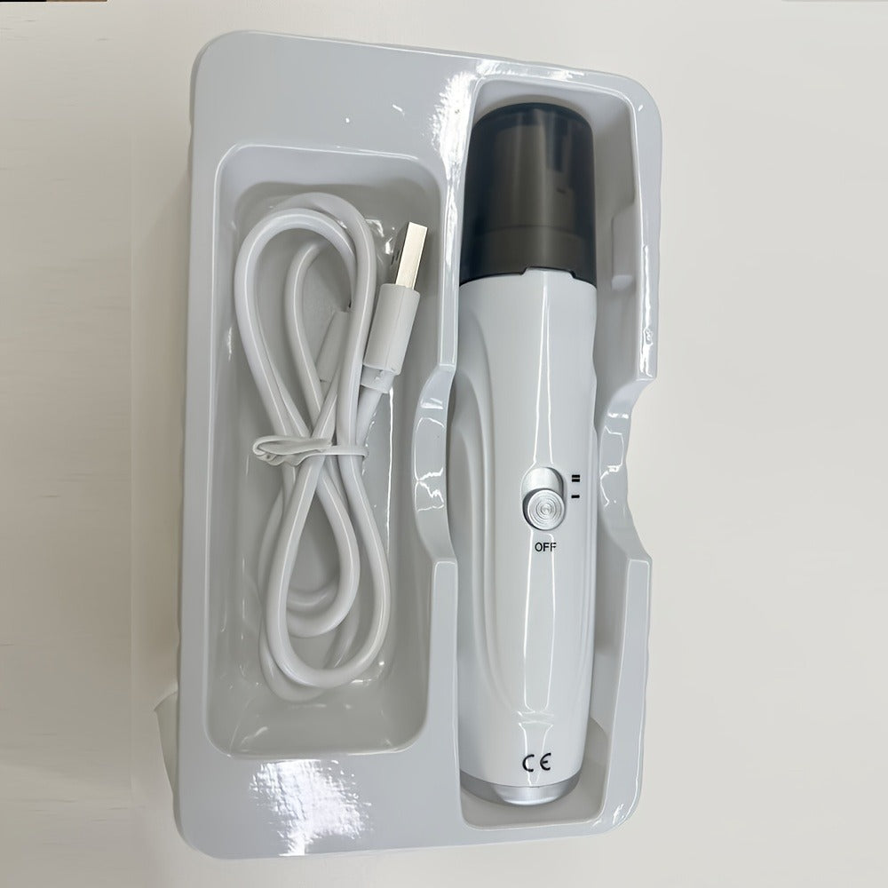 Electric Pet Nail Grinder 2-Speed 3-Port - Rechargeable Quiet Dog Cat Nail Trimmer with 3 Hour Battery Life, Painless Paw Nail Polisher for Small Medium Large Dogs All Breeds, White