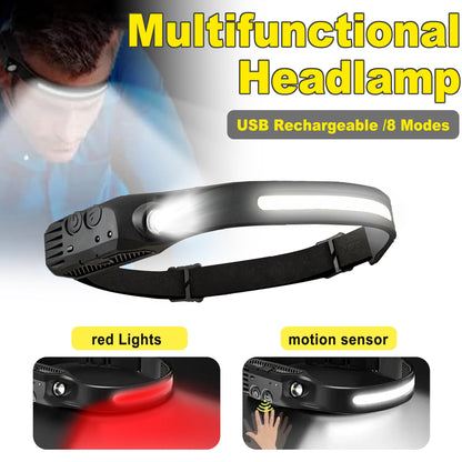 Motion Sensor Headlamp 4-Pack – USB Rechargeable LED