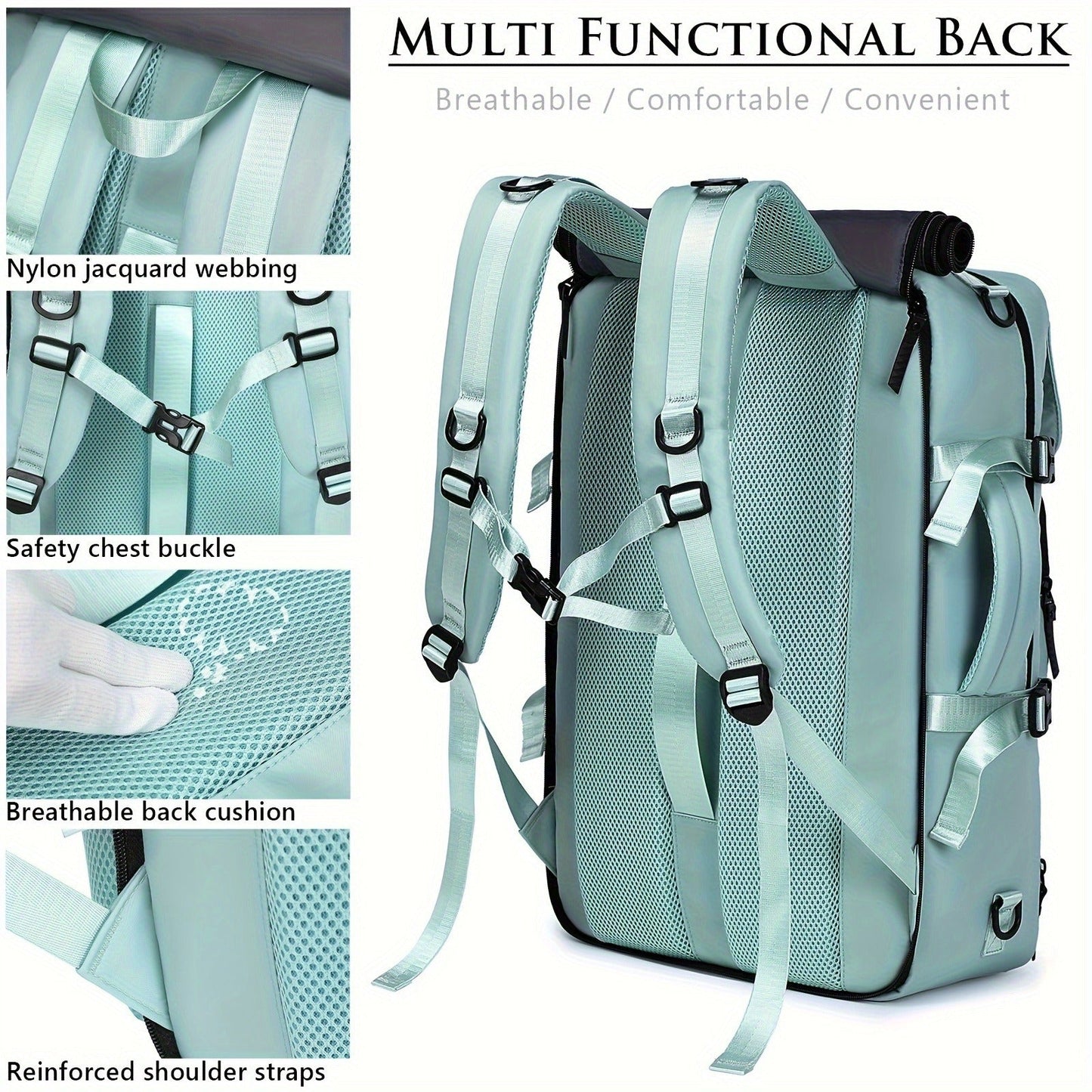 Large Capacity Laptop Backpack with Shoe Compartment & USB Charging Port – Waterproof Soft Shell Daypack for Men & Women, Multi-Functional Travel Rucksack for Business, College & Daily Commute, Multiple Colors Available