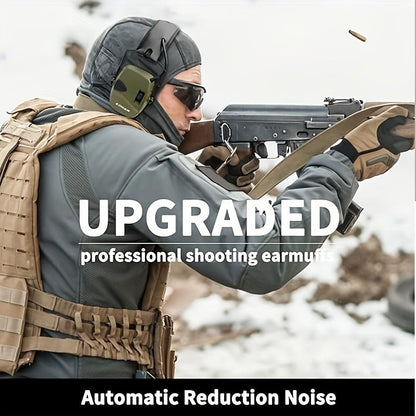Electronic Shooting Earmuffs NRR 22dB Active Noise Cancelling Hearing Protection with Sound Amplification - Foldable Adjustable Ear Muffs for Shooting Range Hunting Mowing, Pink Green Brown Blue Black Camo