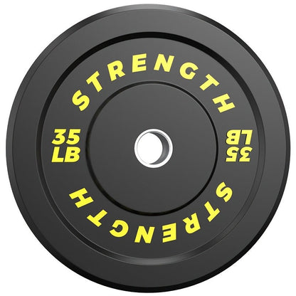 Bumper Plates – Rubber Olympic Weight Plates 10–45 lbs, 2-Inch Steel Center Ring, for Strength Training & Weightlifting, Home Gym Barbell Discs