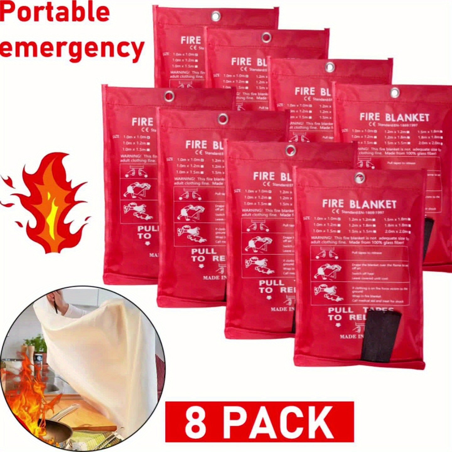 Fiberglass Fire Blanket for Home Kitchen Camping – Emergency Fireproof Blanket, Flame Retardant Heat Resistant, 39x39 Inch – 1/2/4/8/12 Pack