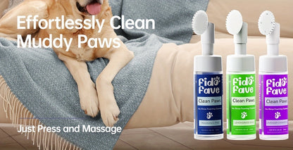 Dog Paw Cleaner No-Rinse with Soft Brush - pH Balanced Paw Wash for Dogs & Cats, 5oz Gentle Grooming Cleanser in Lavender Chamomile, Lemongrass Sage & Fragrance-Free