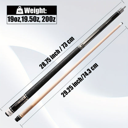 Professional Billiard Cue Stick 58 Inch Canadian Maple Wood – 12.5mm Tip, 19oz / 19.5oz / 20oz, Irish Linen Grip, 5 Color Options – Pool Cue for House, Bar & Club