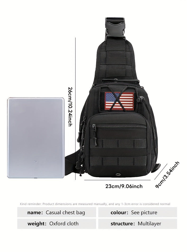 Tactical Sling Backpack Lightweight Military Shoulder Bag – Cycling, Sports, Travel & Daily Use, Zipper Closure, Available in Green, Black, Khaki, Desert, Grey & Jungle Camo