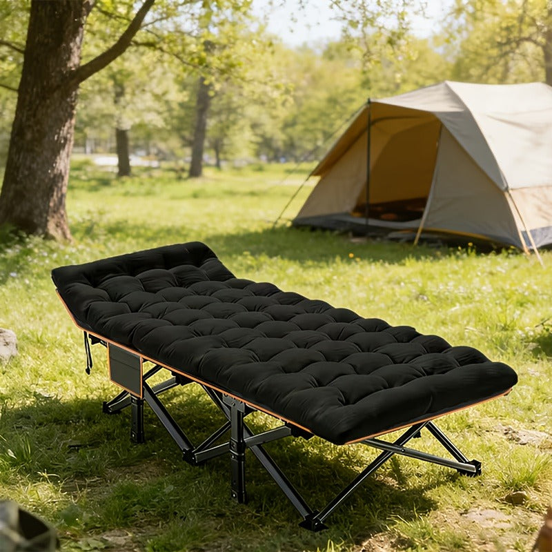 Heavy Duty Folding Bed 500 600 700 LBS Capacity Extra Large Portable Camping Cot Guest Bed with Optional Mattress Sturdy Steel Frame Flip-Up Foldable Patio Sofa Bed