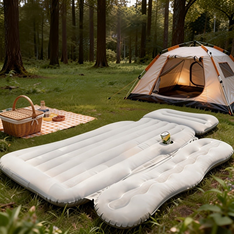 Car Inflatable Mattress SUV Back Seat Sleeping Pad Foldable Portable Travel Air Bed with Electric Pump Storage Bag Repair Kit for Camping Road Trip Outdoor Adventure Fits SUV Sedan MPV