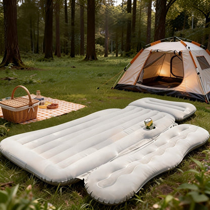 Car Inflatable Mattress SUV Back Seat Sleeping Pad Foldable Portable Travel Air Bed with Electric Pump Storage Bag Repair Kit for Camping Road Trip Outdoor Adventure Fits SUV Sedan MPV