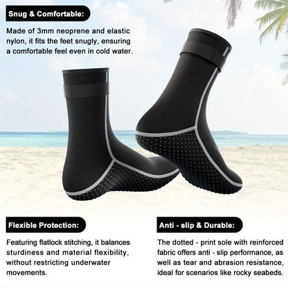 Neoprene Wetsuit Socks 3.5mm – High & Low Cut Water Booties, Non-Slip Anti-Abrasion for Diving Snorkeling Kayaking Beach Volleyball Surfing, S-XXL