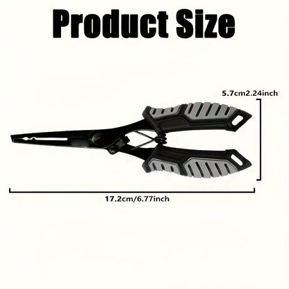 Fishing Pliers Fish Gripper Combo Set 2pcs Stainless Steel Hook Remover Line Cutter with TPR Non-Slip Handle Spring-Loaded Lock for Freshwater Saltwater Bass Trout Pike Catch and Release