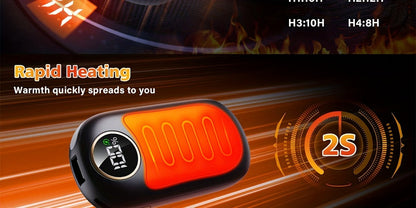 Rechargeable Hand Warmers 2 Pack – Dual-Sided Electric Pocket Heater with Power Bank & LED Light, 36Hrs Warmth, 4 Heat Levels, Portable Reusable Handwarmer Gift for Men & Women, Deep Black / Orange