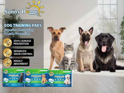 Disposable Dog Pee Pads for Puppy Training - Super Absorbent Leak-Proof Potty Pads with Odor Control, Housebreaking Training Pads for Dogs, 80/100/240 Count, 22"x22" 30"x36" 36"x36"