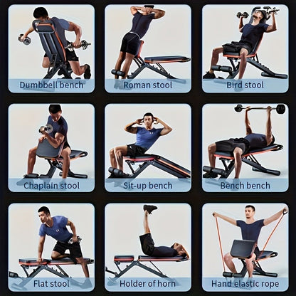 Adjustable Weight Bench – Foldable 14-in-1 Home Gym Dumbbell Bench, 1000 lbs Capacity, Roman Chair with Thick Cushion & Headrest