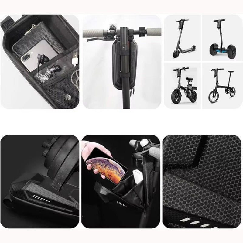 Electric Scooter Handlebar Bag Front Storage 2L Large Capacity – Portable Waterproof Handlebar Pouch for Phone, Wallet & Essentials, Universal Fit for E-Scooter, Bike & Bicycle