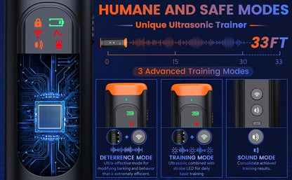 Anti-Barking Device for Dogs - Ultrasonic Bark Deterrent with Soundwave Technology, Portable Handheld Stop Barking Tool, Safe & Humane for All Breeds, Indoor & Outdoor Use, Royal Blue / Grey / Mixed