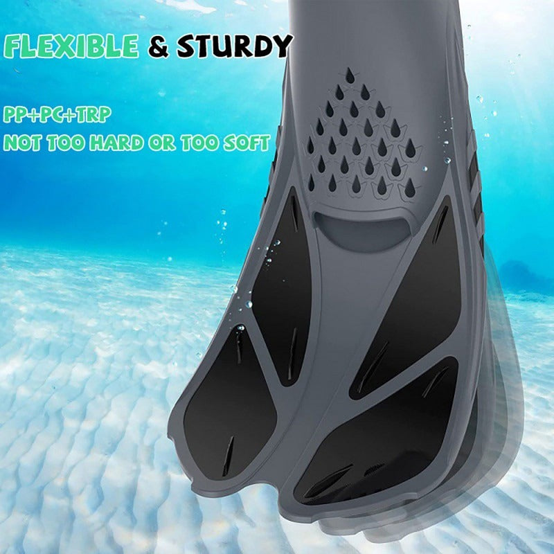 Adjustable Snorkel Diving Fins with Anti-Slip Lace-Up Design – Lightweight PP/TPR Open Heel Fins for Snorkeling Freediving Scuba Diving for Men Women Adults S/M & ML/XL