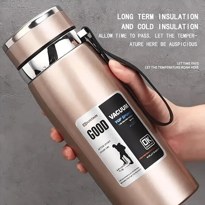 Insulated Water Bottle 1000ml 316 Stainless Steel – Double Wall Vacuum Flask with Leak-Proof Lid, Wide Mouth, Keeps Drinks Hot & Cold All Day for Camping, Hiking & Travel