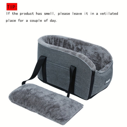 Pet Travel Bag & Car Seat for Small Medium Dogs Cats - Portable Polyester Carrier with Secure Buckle Closure, Cozy Soft-Sided Dog Cat Travel Tote Bag for Road Trips, Vet Visits & Daily Commutes, Grey