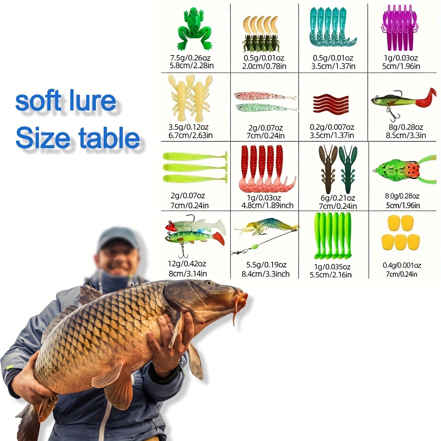 Fishing Lures Kit with Tackle Box – Mixed Plastic & Metal Baits, Hooks, Swivels & Jig Hooks (110/252/361pcs)