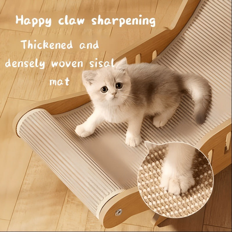Cat Scratcher Lounge Chair 2-in-1 Natural Sisal Sofa Bed No Shedding Breathable Ultra Durable Oversized Design for Scratching Napping Playing, All-Season Multi-Functional Cat Scratch Bed, 1pc