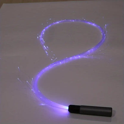 Rechargeable LED Fiber Optic Whip | 7-Color Glow Rave Dance Toy